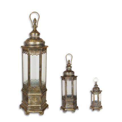 3er-Set Zinnblech-Laternen, A SET OF 3 TIN LANTERNS