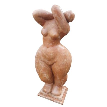 Moderne Marmorstatue Frau, rot, MODERN STATUE RED MARBLE