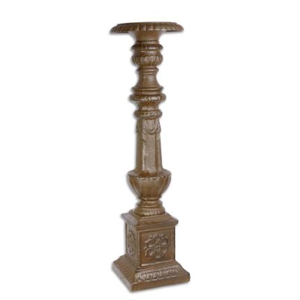 Kerzenhalter braun aus Gusseisen, A CAST IRON CANDLE STAND - BROWN