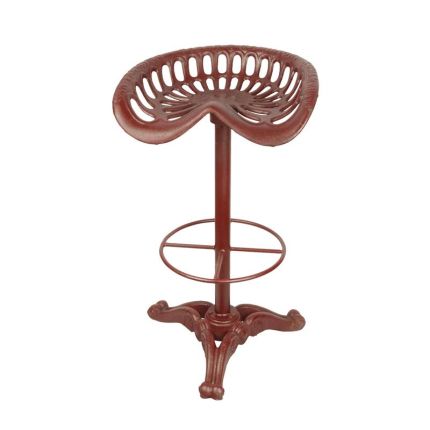 Gusseisenstuhl, Barstuhl, Stuhl, rot, A CAST IRON BAR STOOL, RED