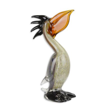 Glasfigur Pelikan im Murano-Stil, A MURANO STYLE GLASS FIGURINE OF A PELICAN