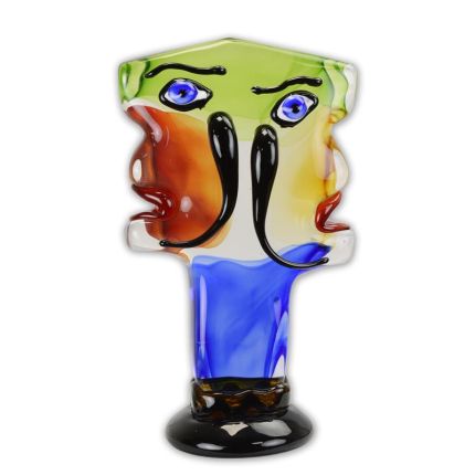 Glasfigur Gesicht im Murano-Stil, A MURANO STYLE ABSTRACT GLASS FIGURINE OF A FACE