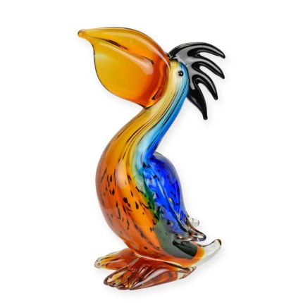 Glasfigur Pelikan, Vogel, Vogelfigur, Murano-Stil, A MURANO STYLE GLASS FIGURINE OF A PELICAN