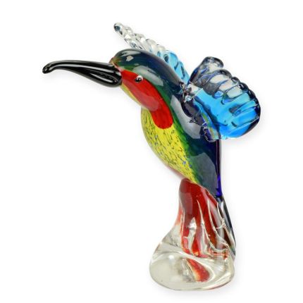 Glasfigur Eisvogel im Murano-Stil, A MURANO STYLE GLASS FIGURINE OF A KINGFISHER