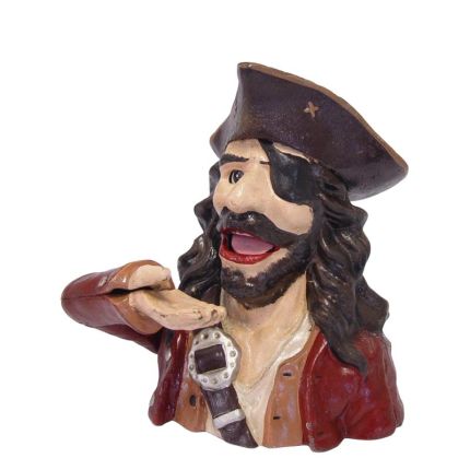 Mechanische Gusseisen-Spardose Piratenfigur, A CAST IRON PIRATE MECHANICAL BANK