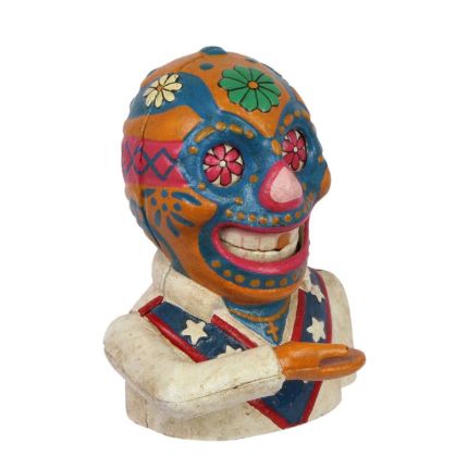 Spardose aus Gusseisen, A CAST IRON MEXICAN WRESTLER BANK