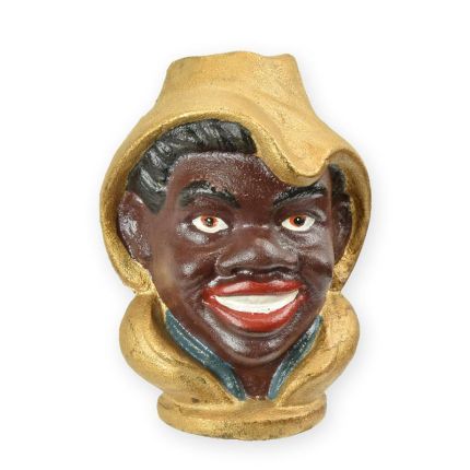 Gusseisen-Spardose Männerkopf, A CAST IRON BLACKAMOOR BANK