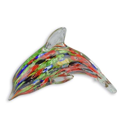 Glasfigur Delfin, Delphin, Delfinfigur, Murano-Stil, A MURANO STYLE GLASS FIGURINE OF A DOLPHIN