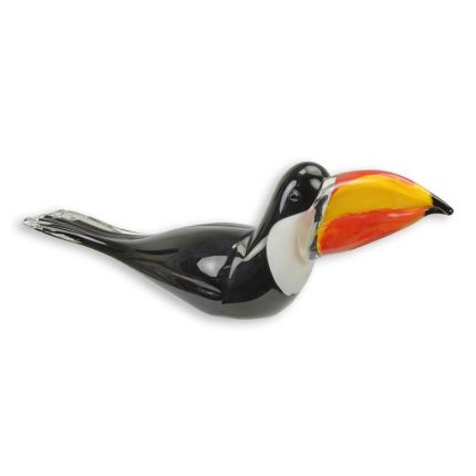 Glasfigur Tukan im Murano-Stil, A MURANO STYLE GLASS FIGURINE OF A TOUCAN