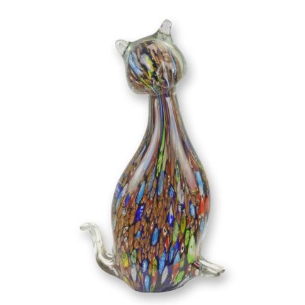 Glasfigur Katze im Murano-Stil, A MURANO STYLE GLASS FIGURINE OF A CAT