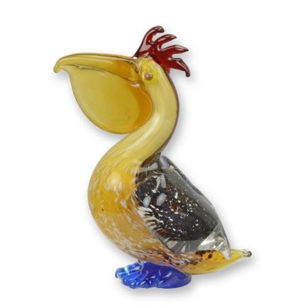 Glasfigur Pelikan im Murano-Stil, A MURANO STYLE GLASS FIGURINE OF A PELICAN