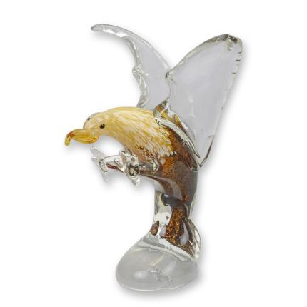 Glasfigur fliegender Adler im Murano-Stil, A MURANO STYLE GLASS FIGURINE OF AN EAGLE IN FLIGHT