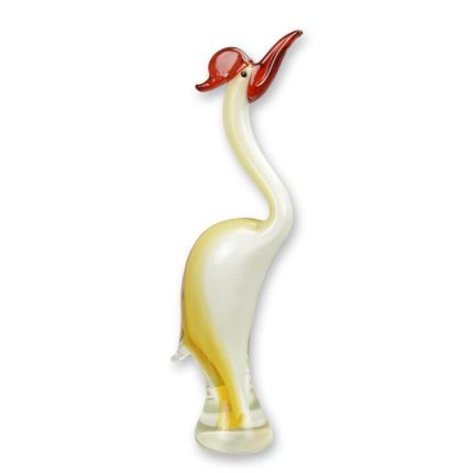 Glasfigur Reiher im Murano-Stil, A MURANO STYLE GLASS FIGURINE OF A HERON