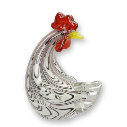 Glasfigur Huhn, Henne, Huhnfigur, Murano-Stil, A MURANO STYLE GLASS FIGURINE OF A HEN