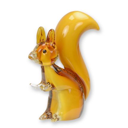 
Glasfigur Eichhörnchen, Eichhörnchenfigur, Murano-Stil, A MURANO STYLE GLASS FIGURINE OF A SQUIRREL
