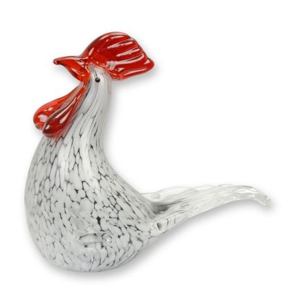 Glasfigur Hahn im Murano-Stil, A MURANO STYLE GLASS FIGURINE OF A ROOSTER