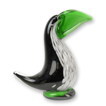 Glasfigur Tukan im Murano-Stil, Spechtvogel, A MURANO STYLE GLASS FIGURINE OF A TOUCAN