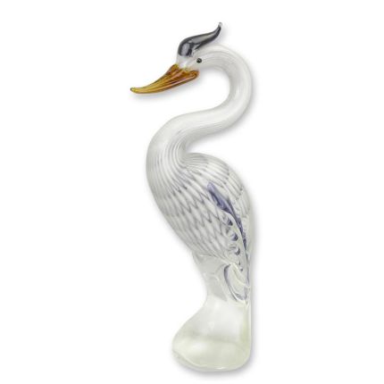 Glasfigur Storch im Murano-Stil, A MURANO STYLE GLASS FIGURINE OF A STORK