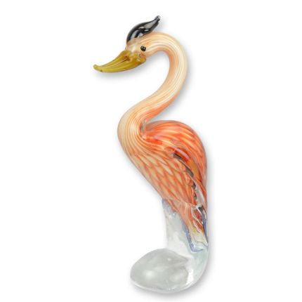 Glasfigur Reiher im Murano-Stil, A MURANO STYLE GLASS FIGURINE OF A HERON