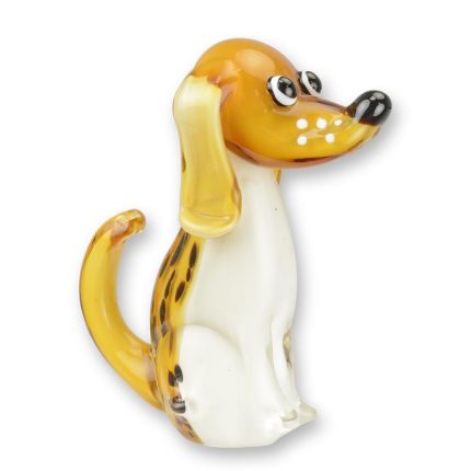 Glasfigur Beagle im Murano-Stil, Hundefigur, A MURANO STYLE GLASS FIGURINE OF A BEAGLE