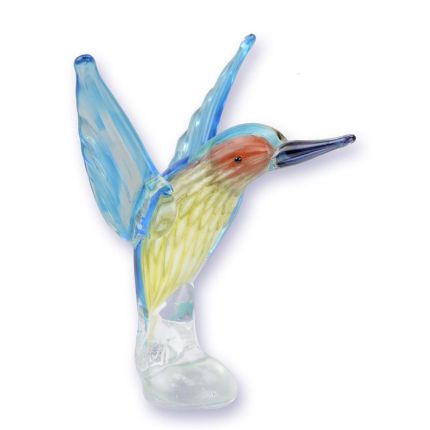 Glasfigur Kolibri, Vogelfigur, Murano-Stil, A MURANO STYLE GLASS FIGURINE OF A HUMMINGBIRD