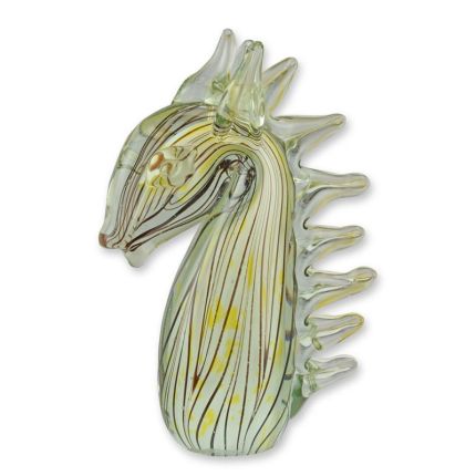 Glasfigur Pferdekopf im Murano-Stil, A MURANO STYLE GLASS FIGURINE OF A HORSEHEAD