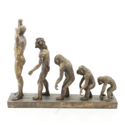 Polyresinfigur "Evolution", A RESIN FIGURINE OF THE EVOLUTION OF MAN