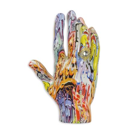 Polyresin-Figur Hand im Graffiti-Stil, A RESIN FIGURINE OF A HYDROPGRAPHIC DIPPED HAND