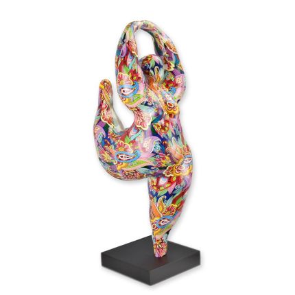 Polyresin-Figur tanzende Frau, Graffiti-Stil, A RESIN DANCING FAT WOMAN GRAFITY ART