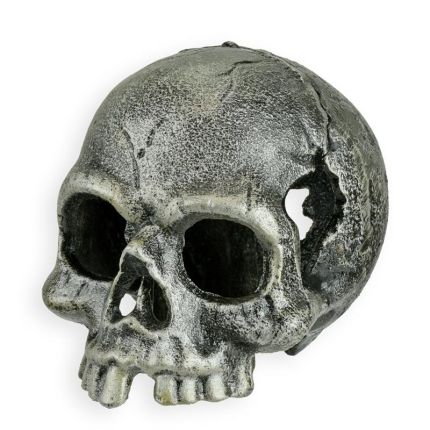 Teelichthalter in Schädelform aus Gusseisen, A CAST IRON SKULL TEA LIGHT HOLDER