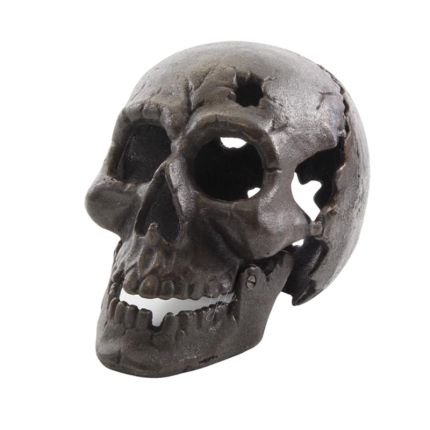 Gusseisen-Dekoration Schädel, grau, A GREY CAST IRON SKULL