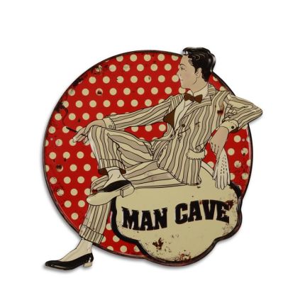 Geprägtes Blechschild, AN EMBOSSED TIN PLATE - MAN CAVE