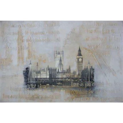 Gerahmtes Ölgemälde Stadt London, A FRAMED OIL PAINTING DEPICTING LONDON