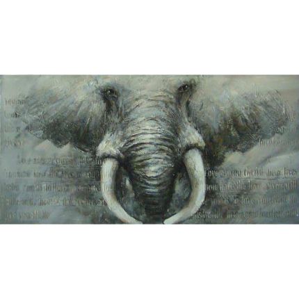 Gerahmtes Ölgemälde Elefant, A FRAMED OIL PAINTING DEPICTING AN ELEPHANT