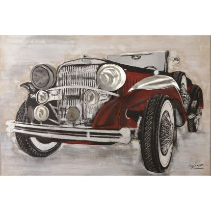 Gerahmtes Ölgemälde Oldtimer-Auto, A FRAMED OIL PAINTING IN RELIEF, DEPICTING A CLASSIC CAR