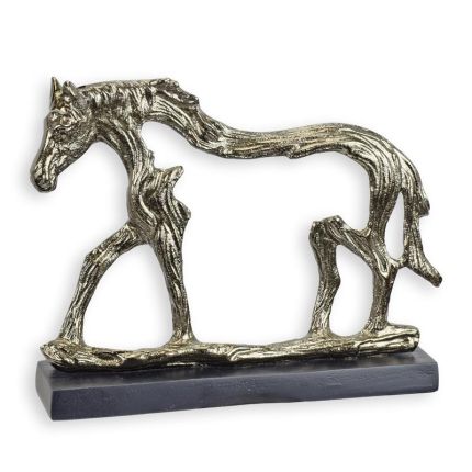 Aluminiumtierfigur Pferd, AN ALUMINIUM PIERCED SCULPTURE OF A HORSE