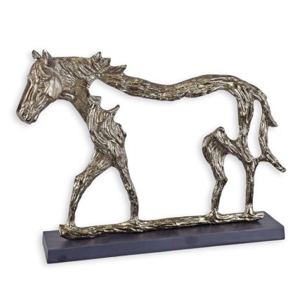 Aluminiumtierfigur Pferd, AN ALUMINIUM PIERCED SCULPTURE OF A HORSE