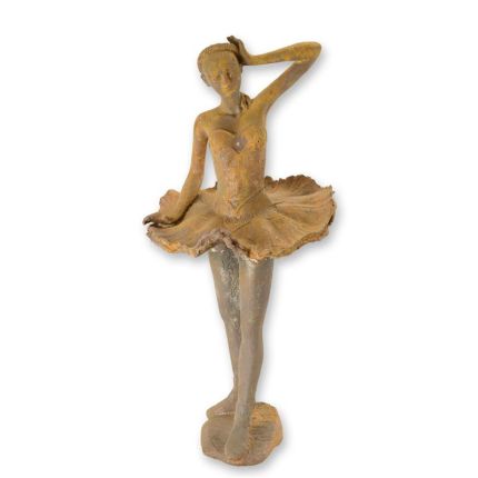 Gusseisenfigur Ballerina, rostfarben, A RUSTY CAST IRON FIGURINE OF A BALLERINA