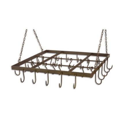 2er-Set Deckenregal für Töpfe und Pfannen, A PAIR OF SQUARE IRON POT AND PAN RACKS