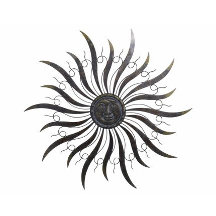 Paar Wanddekoration Sonnen aus Metall, A PAIR OF SUN WALL DECOR