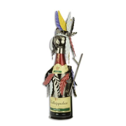 Flaschenhalter "Indianer" aus Zinn, A TIN BOTTLE HOLDER INDIAN""