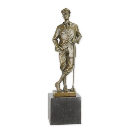 Bronzefigur Golfer, Sportfigur, A BRONZE SCULPTURE OF A GOLFER