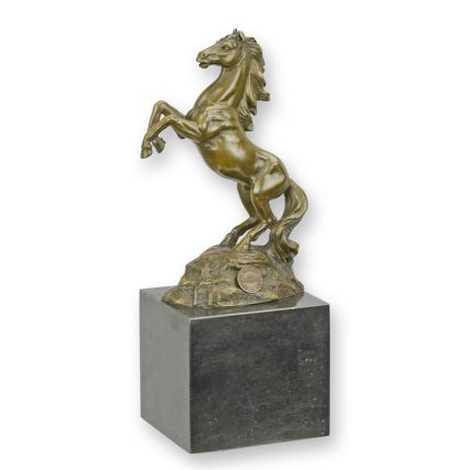 Bronzetierfigur Hengst, Pferdefigur, A BRONZE SCULPTURE OF A REARING STALLION