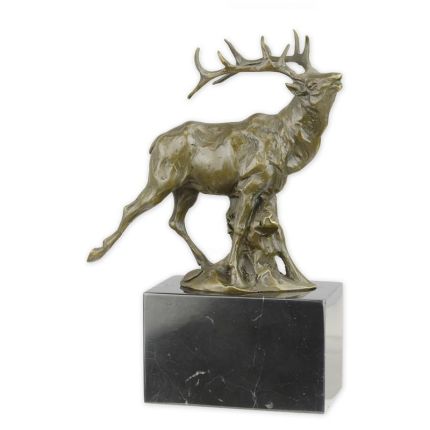 Bronzetierfigur Hirsch, A BRONZE SCULPTURE OF A RED DEER