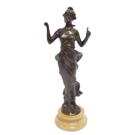 Bronzefigur Dame, Frauenfigur, A BRONZE SCULPTURE OF A LADY