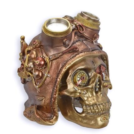 Steampunk-Schädel, Polyresin, A RESIN STEAMPUNK SKULL