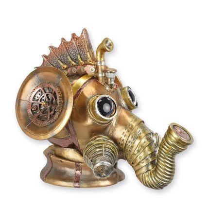 Steampunk-Schädel mit Elefantenrüssel, Polyresin, A RESIN STEAMPUNK ELEPHANT HEAD