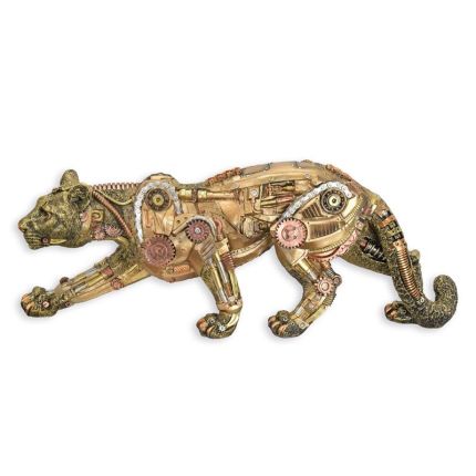 Steampunk-Panther, Polyresin, A RESIN STEAMPUNK FIGURINE OF A PANTHER