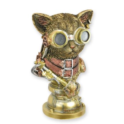 Steampunkfigur Katzenbüste, Dekofigur