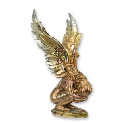 Kunststeinfigur Engel - Steampunk - Höhe 33,2 cm - Polyresin